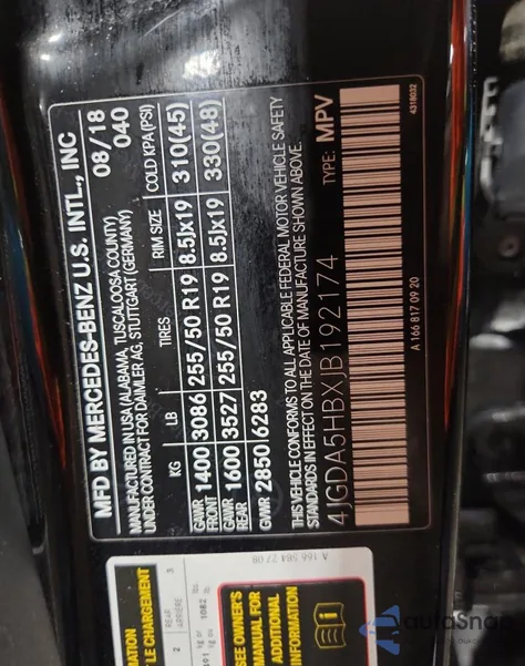 2018 Mercedes-Benz Gle 350 4Matic from USA, damaged, VIN 4JGDA5HBXJB192174